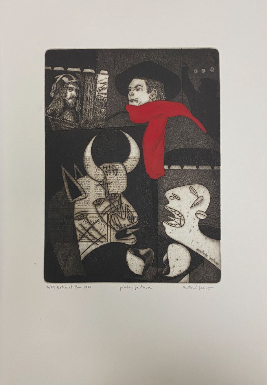 Antoni Miro Bravo "A Pablo Serrano" Fine Wall Art 4-Piece Set