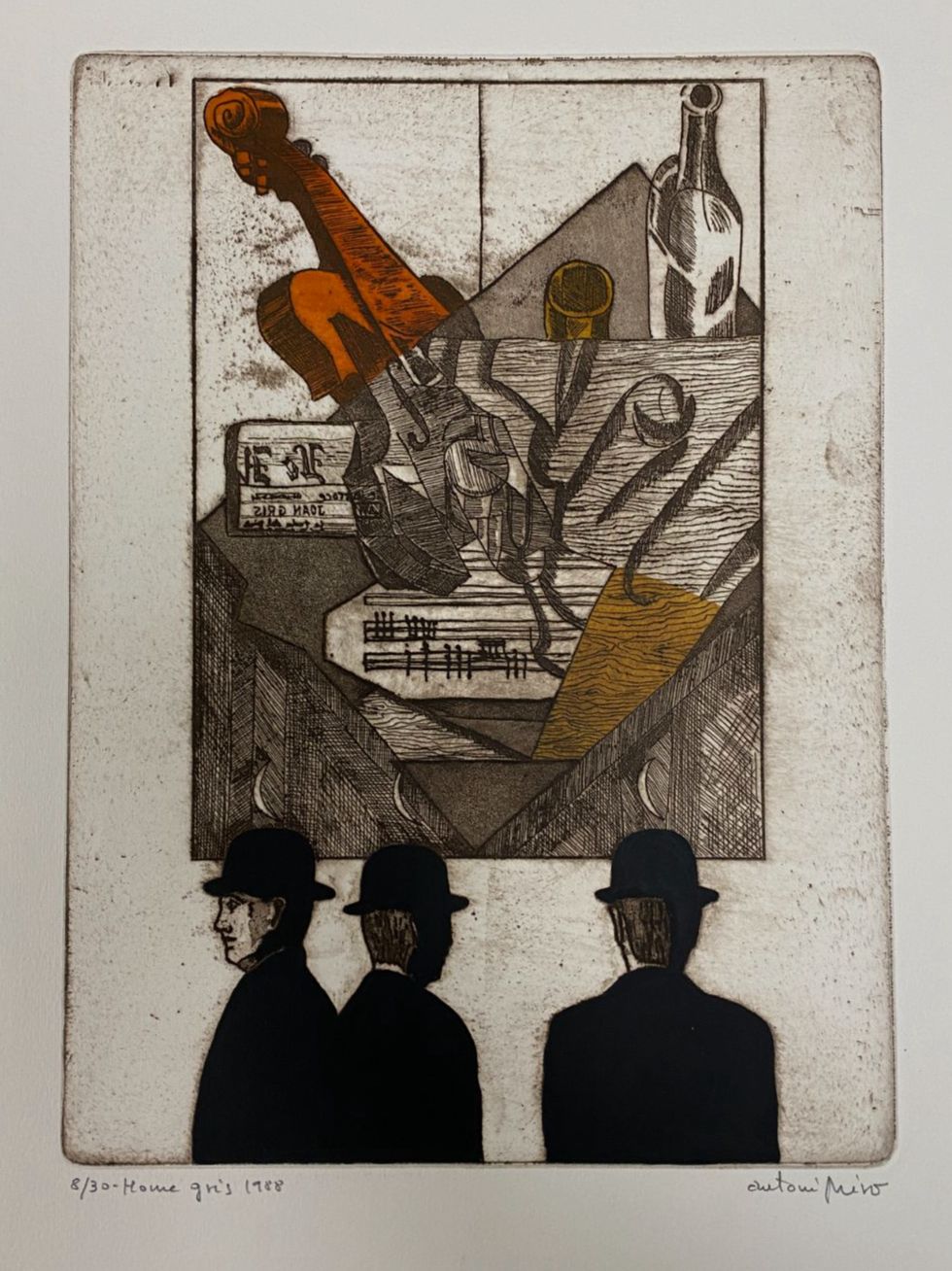 Antoni Miró Bravo "Home Gris" Fine Wall Art | 15 x 21"