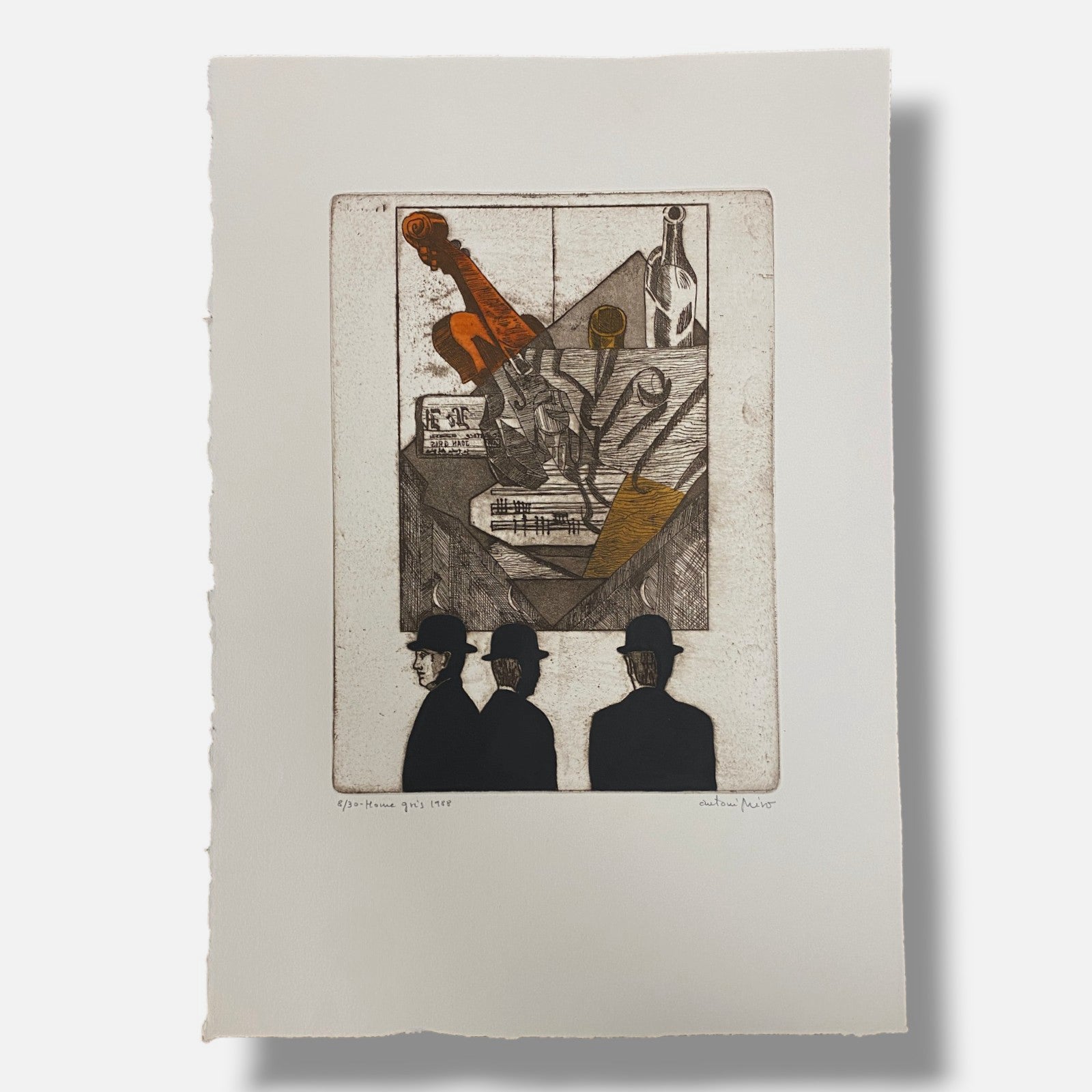 Antoni Miró Bravo "Home Gris" Fine Wall Art | 15 x 21"