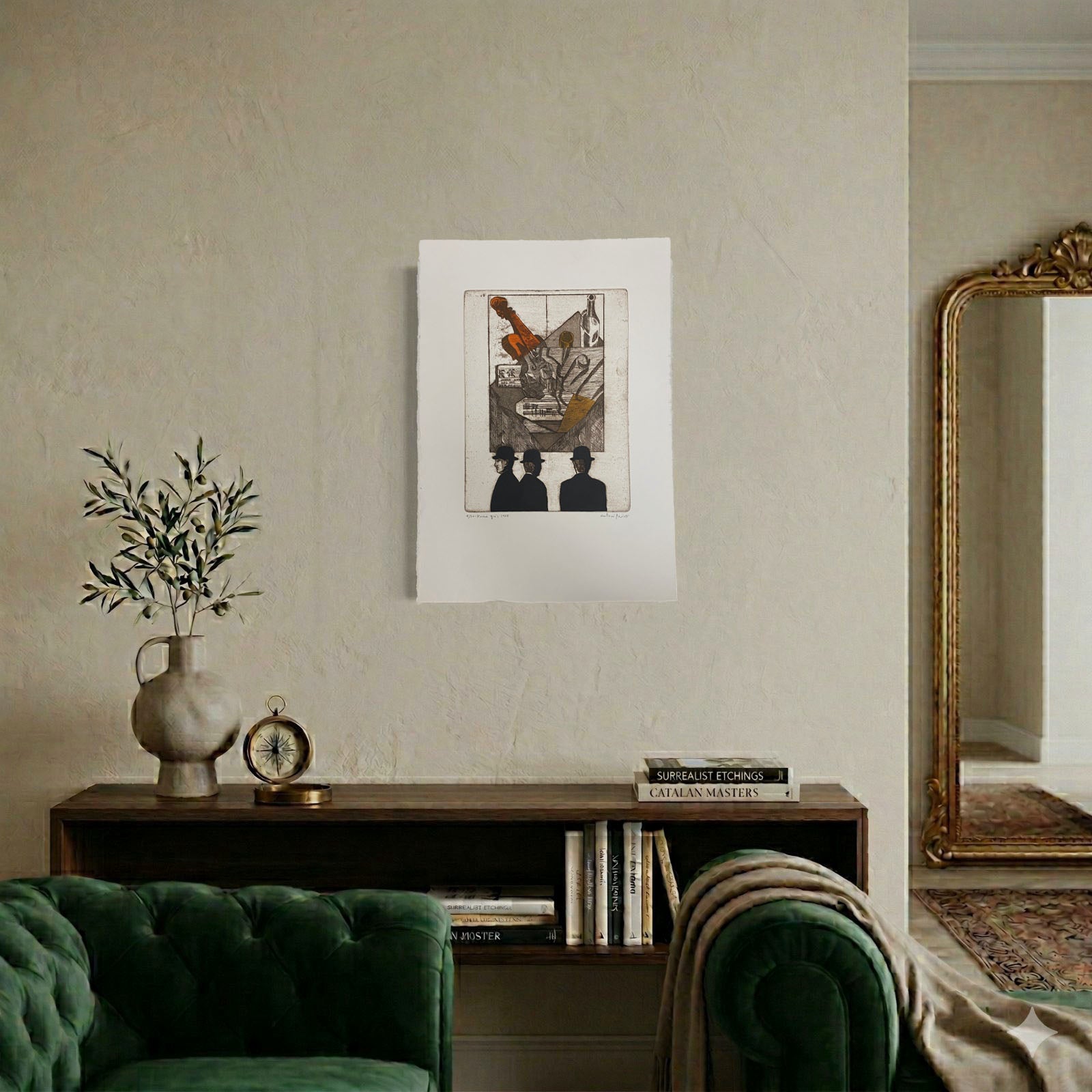 Antoni Miró Bravo "Home Gris" Fine Wall Art | 15 x 21"